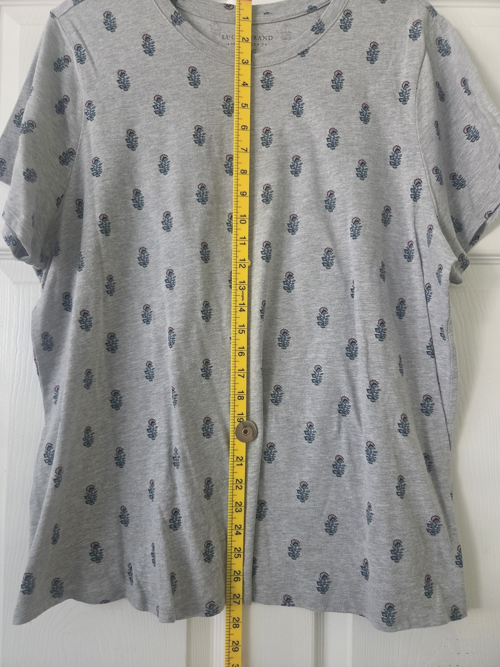 Lucky Brand Women's Gray Short-Sleeve Printed Tee 2X - Picture 3 of 5